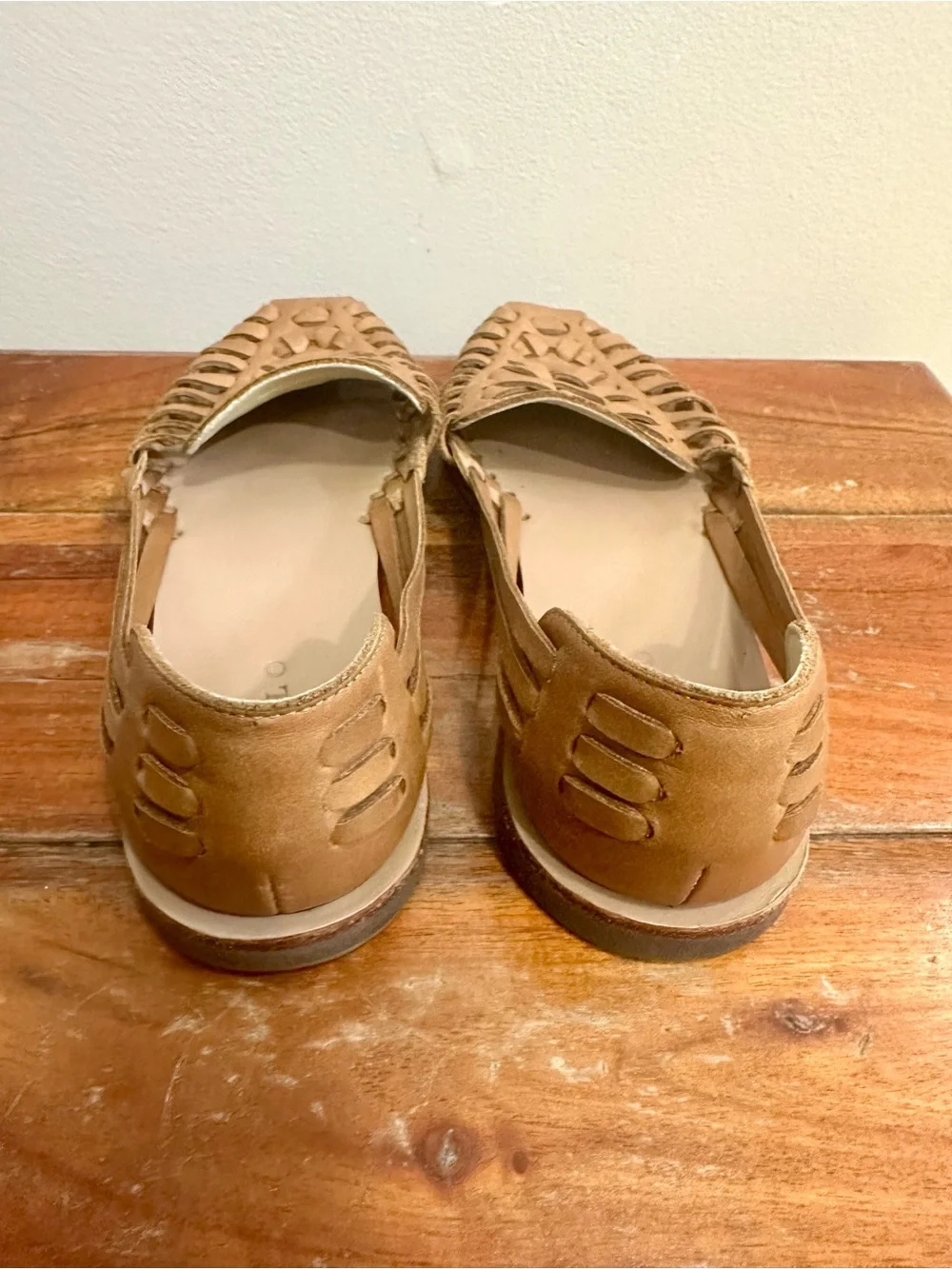 Nisolo Huarache Slip On Sandals in Almond Handwoven Leather Size 7